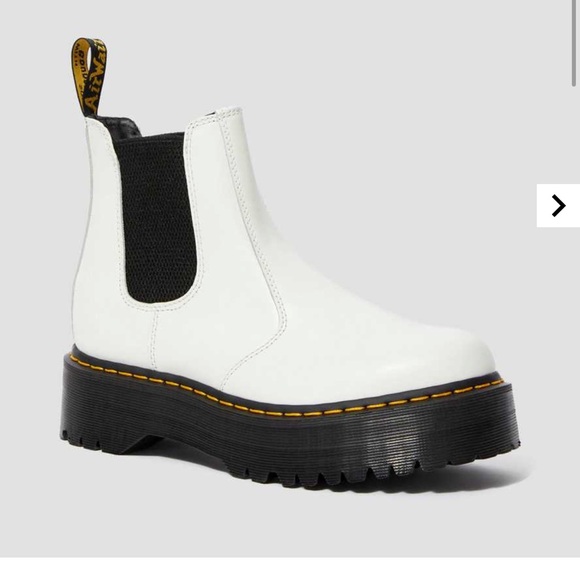 Dr. Martens Shoes - Dr. Martens White Platform Ankle Boots